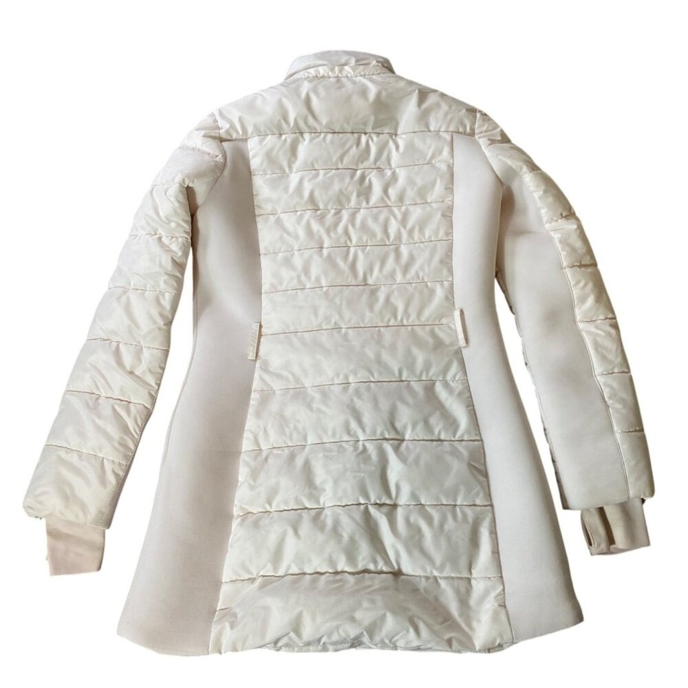Michael Kors Womens Quilted White Puffer Coat Snap Pockets & Belted Waist Small - Picture 2 of 14